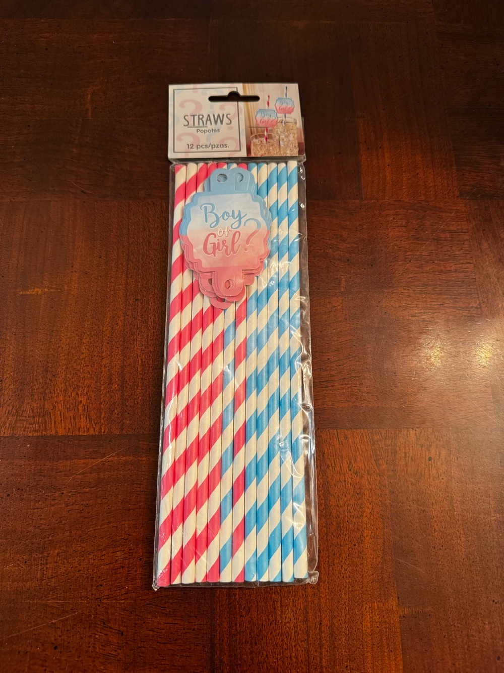 Baby Shower Pink Blue Paper Straws Party Supplies